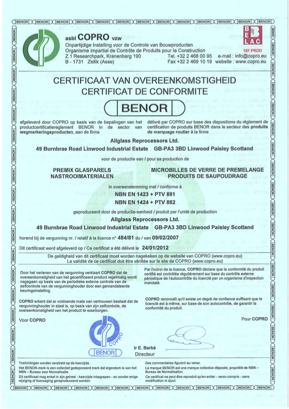 Benor certificate